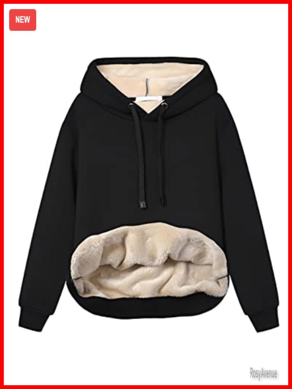 Women's Hooded Sweatshirt Fleece Sherpa Lined Loose Fit Pullover